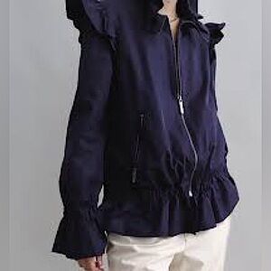 Ted Baker Women's Navy Ruffle Jacket